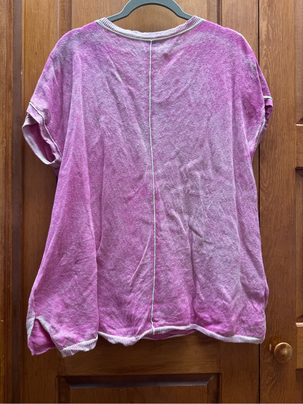 Sundance Pink Short-Sleeve Scoop Neck Tee with Contrast Trim - Picture 4 of 5